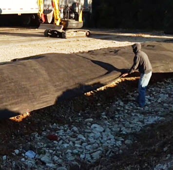 Fabric Lined in Drainage Ditches